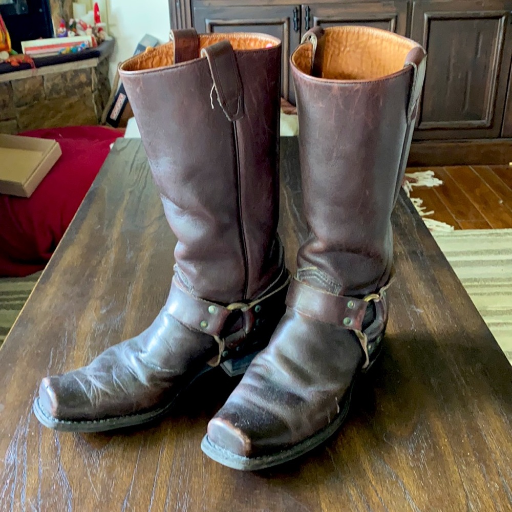 Pure leather cowboy boots